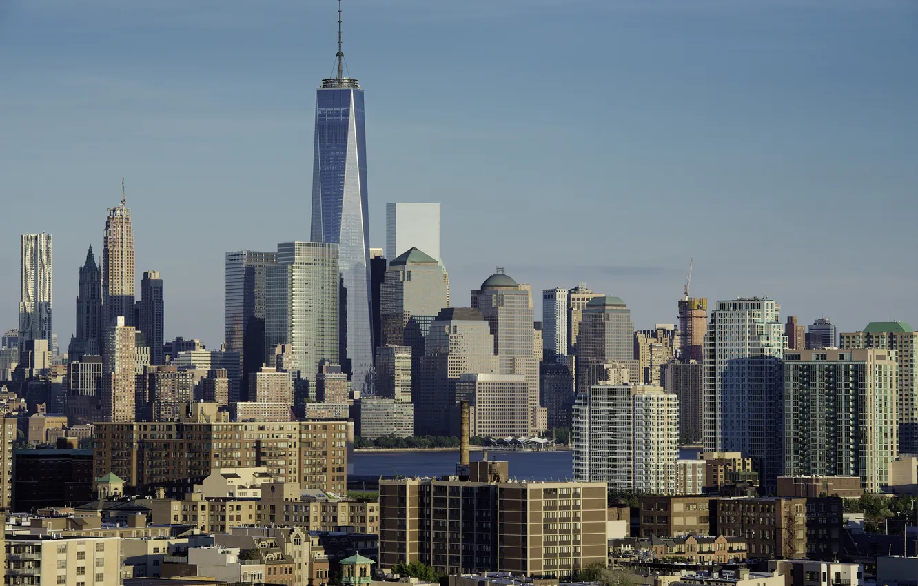 Фото обои небоскреб, дома, Нью-Йорк, США, Манхэттен