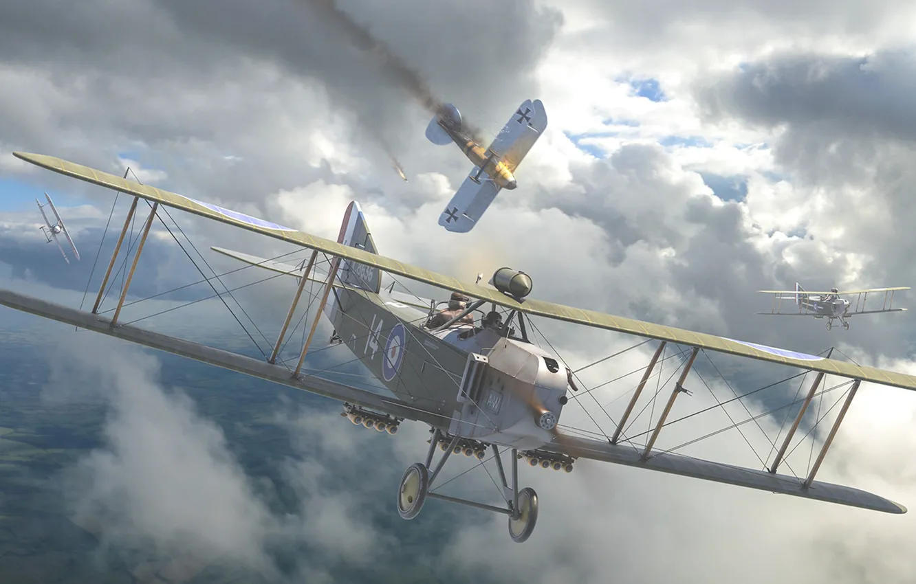 Фото обои Биплан, Бомбардировщик, военный самолёт, Armstrong Whitworth F.K.8