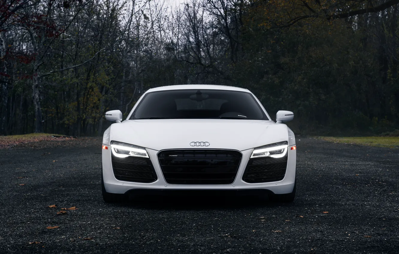 Фото обои Audi, Light, Front, White, V10, Face, VAG, LED