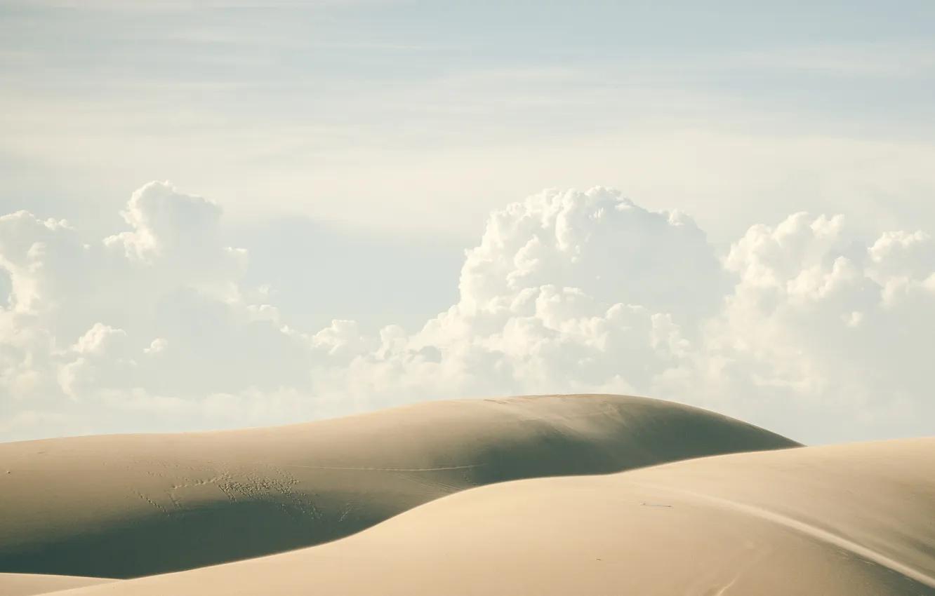 Фото обои песок, небо, облака, пустыня