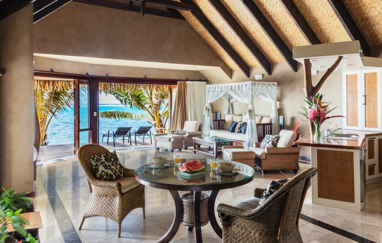 Фото обои luxury, water villa, Cook Islands