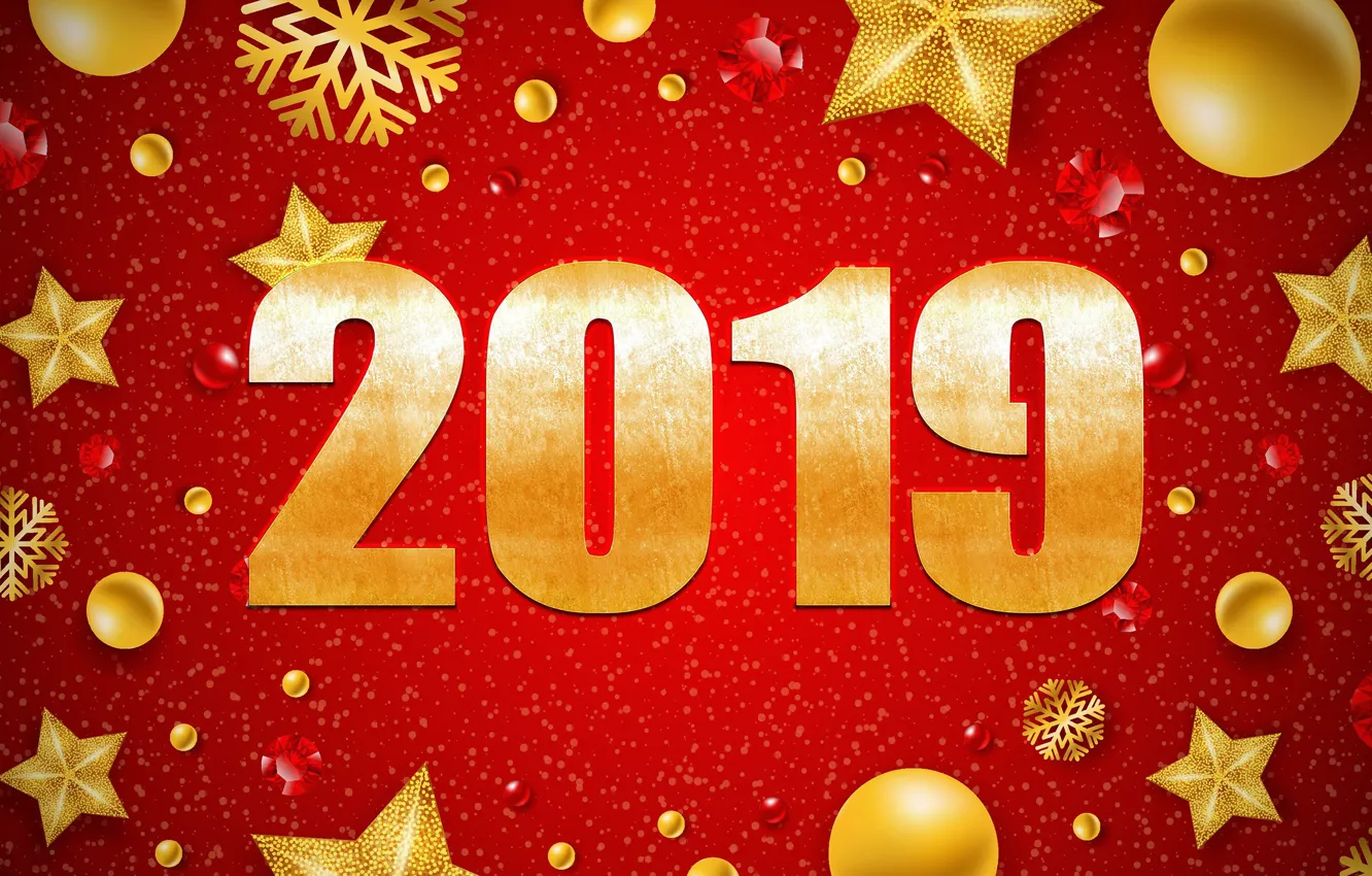 Фото обои звезды, красный, фон, Новый год, New Year, декор, 2019