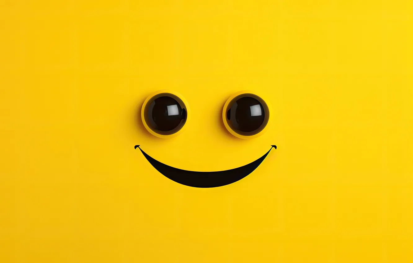 Фото обои happy, yellow, face, reflection, lenses, smilie