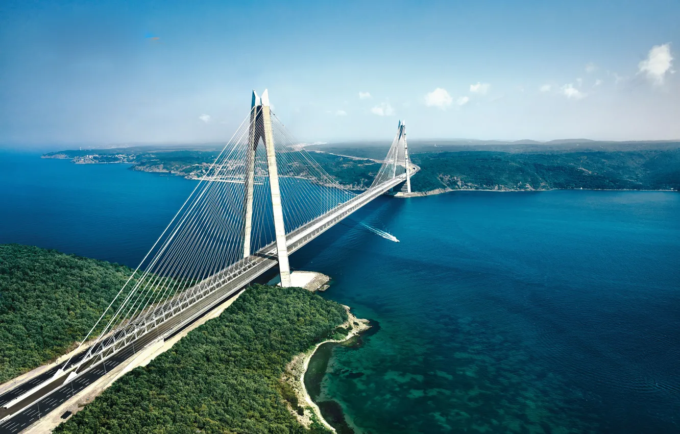 Фото обои istanbul, marmara sea, yavuz sultan selim bridge