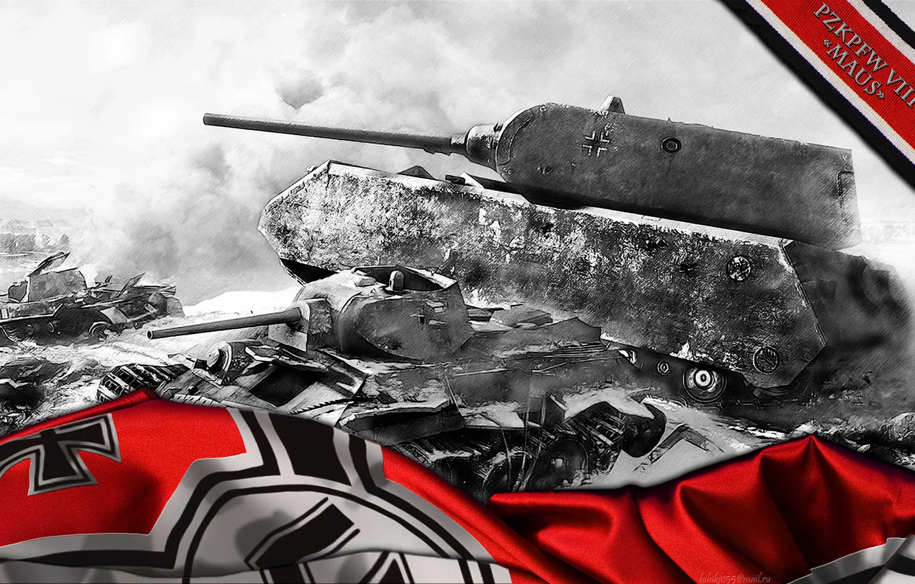 Фото обои Германия, арт, танк, танки, WoT, World of Tanks, Мышь, Maus