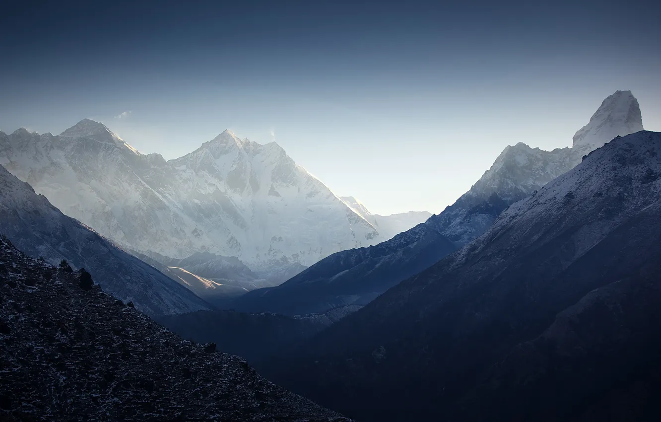 Фото обои горы, Гималаи, Lhotse, Ama Dablam, Nuptse, Peak 38