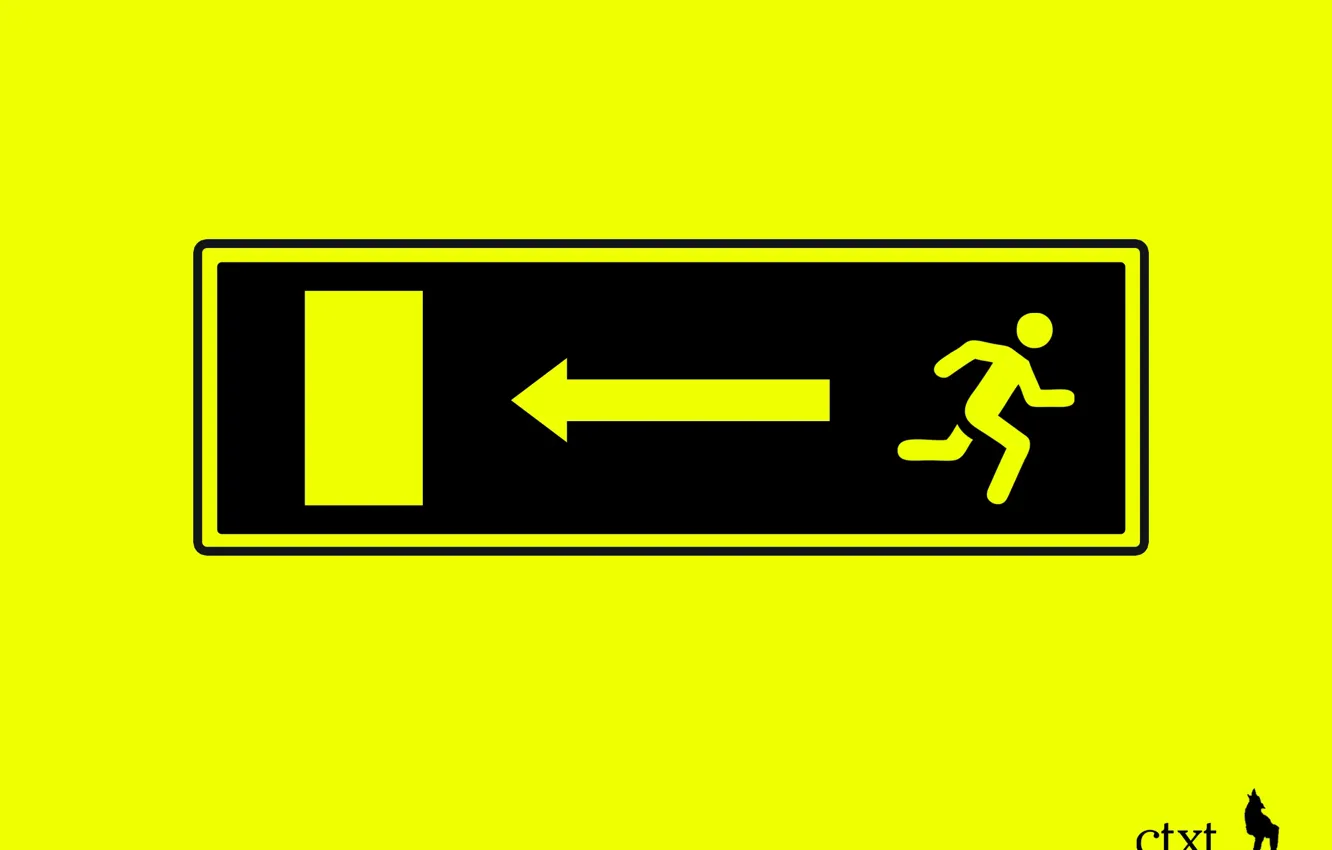 Фото обои black, yellow, exit