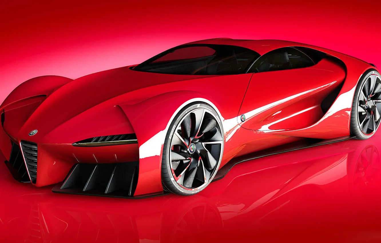 Фото обои Concept, Alfa Romeo, Суперкар, Supercar, Спорткар, Project, Alfa 6C