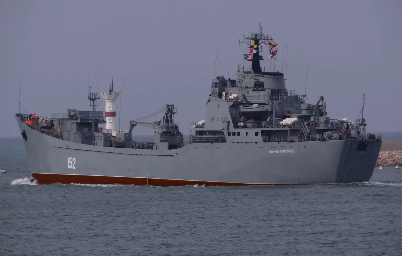 Фото обои корабль, большой, ВМФ, десантный, Николай Фильченков