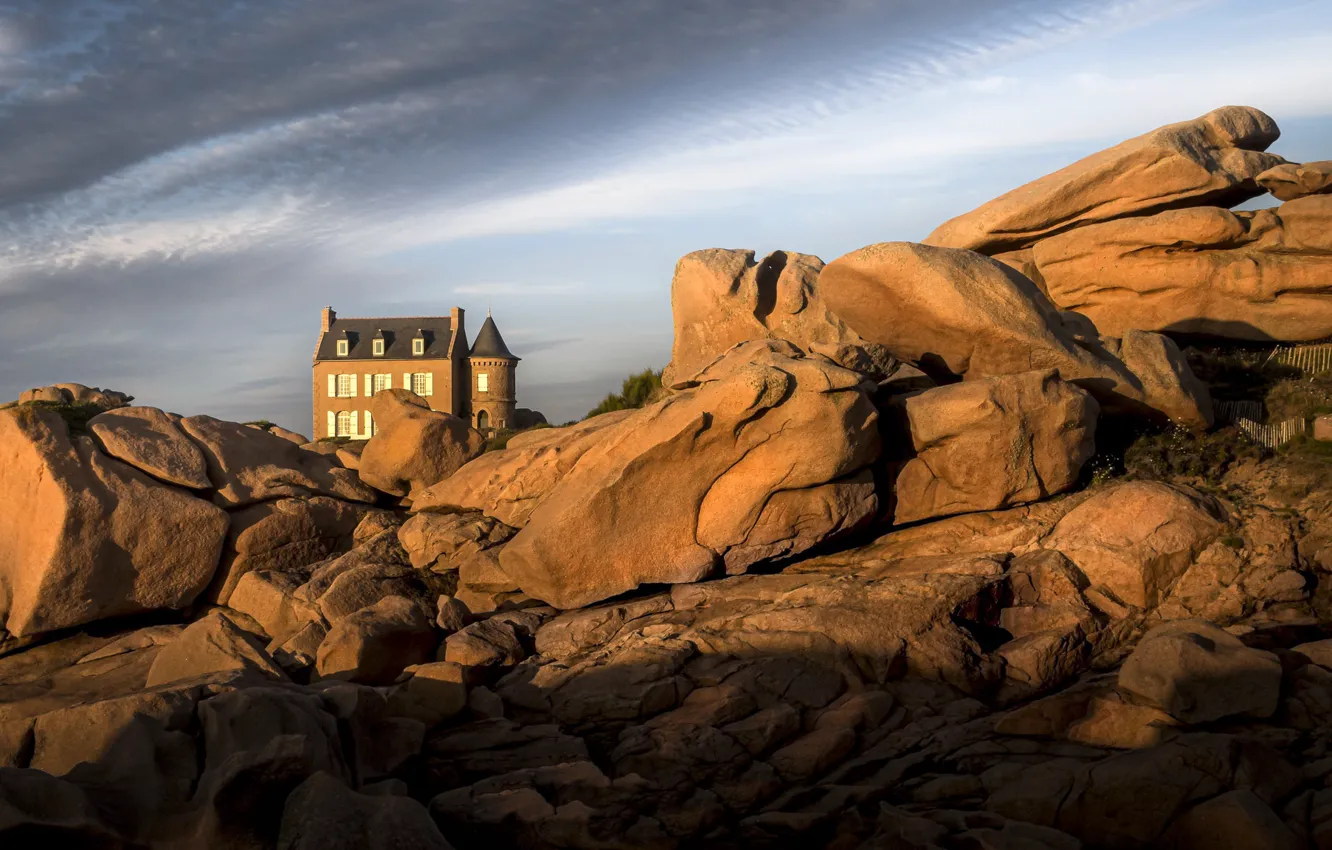 Фото обои Bretagne, littoral, Côtes-d'Armor, rochers