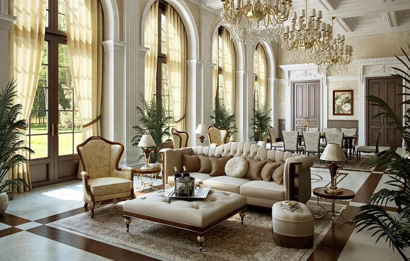 Luxury Mansion Interior гостиная