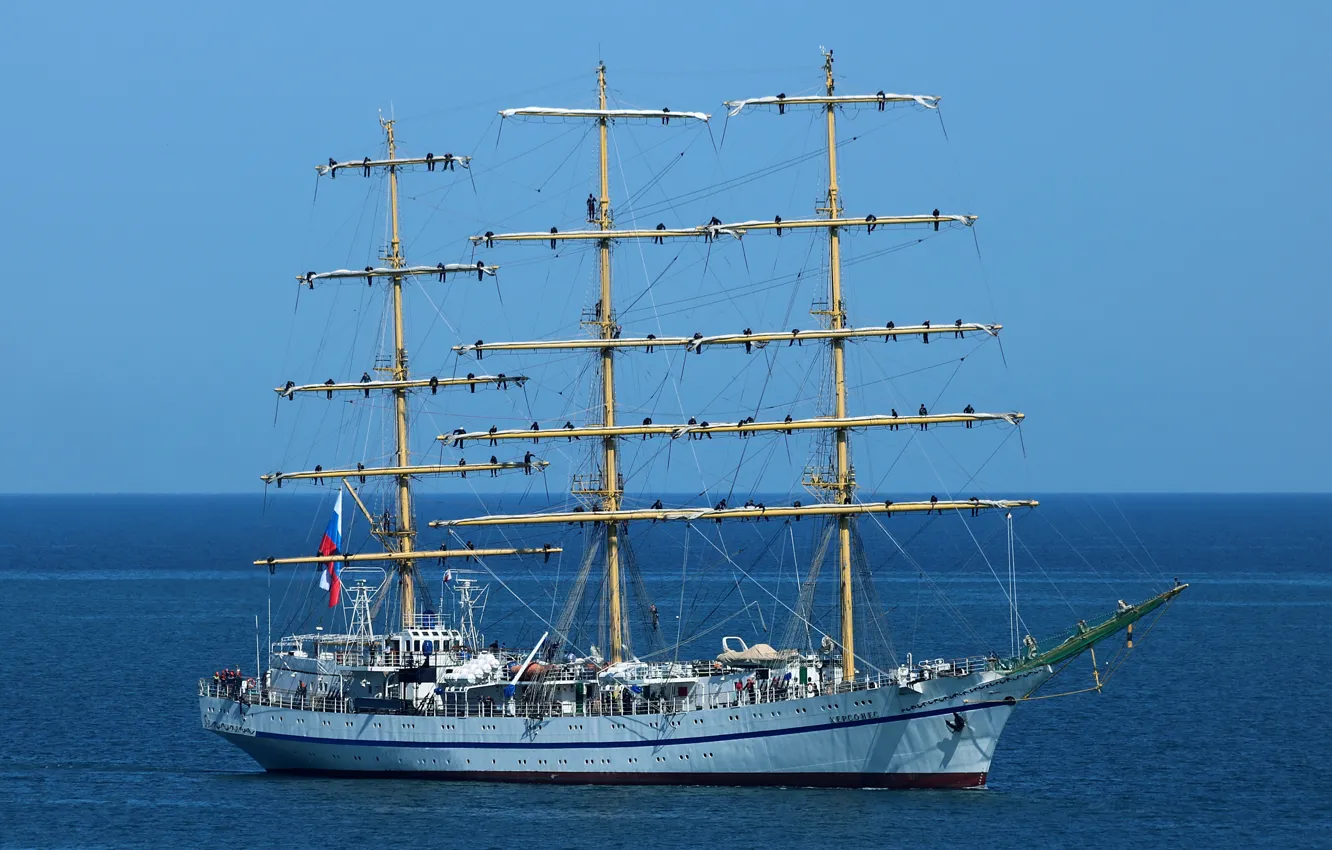 Фото обои весна, черное море, херсонес, парусный корабль