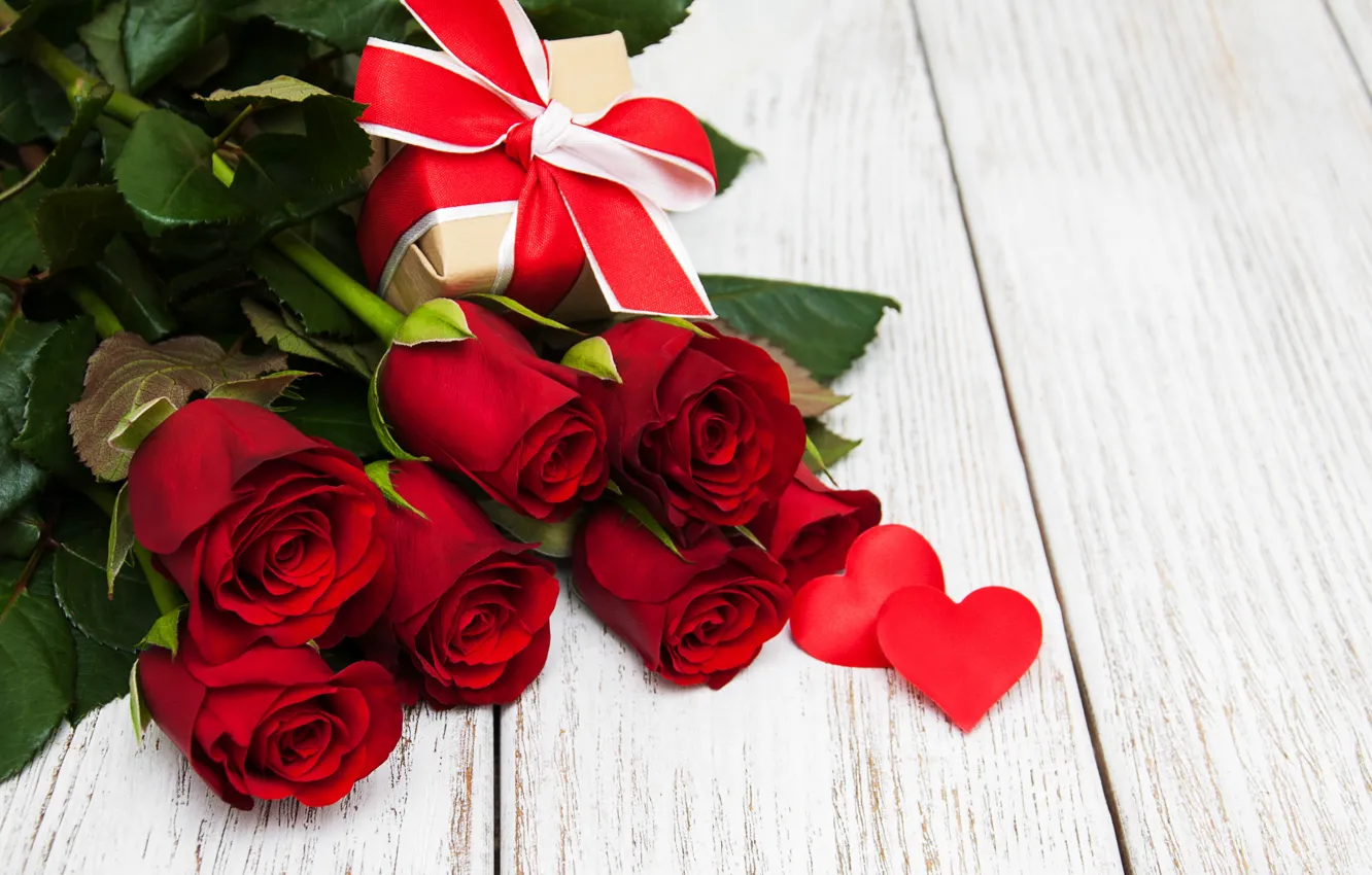 Фото обои любовь, цветы, розы, букет, сердечки, красные, red, love
