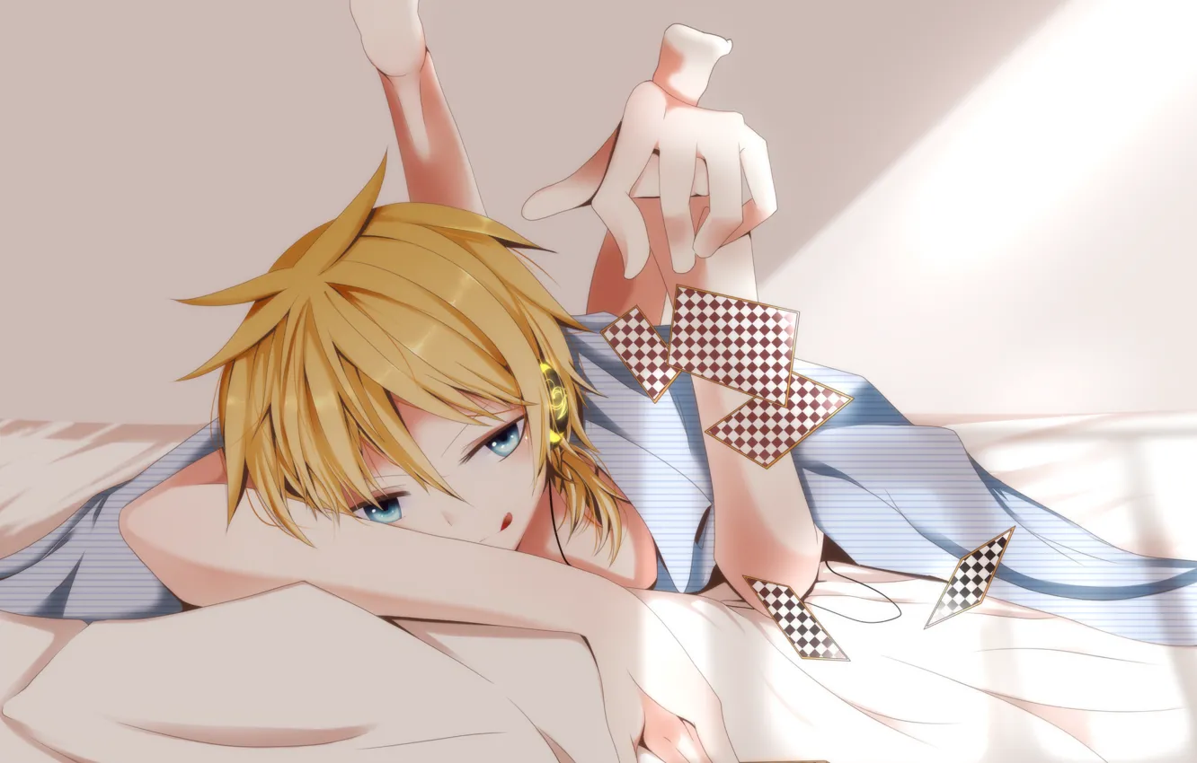 Фото обои настроение, карта, аниме, лен, парень, vocaloid, вокалоид, kagamine len