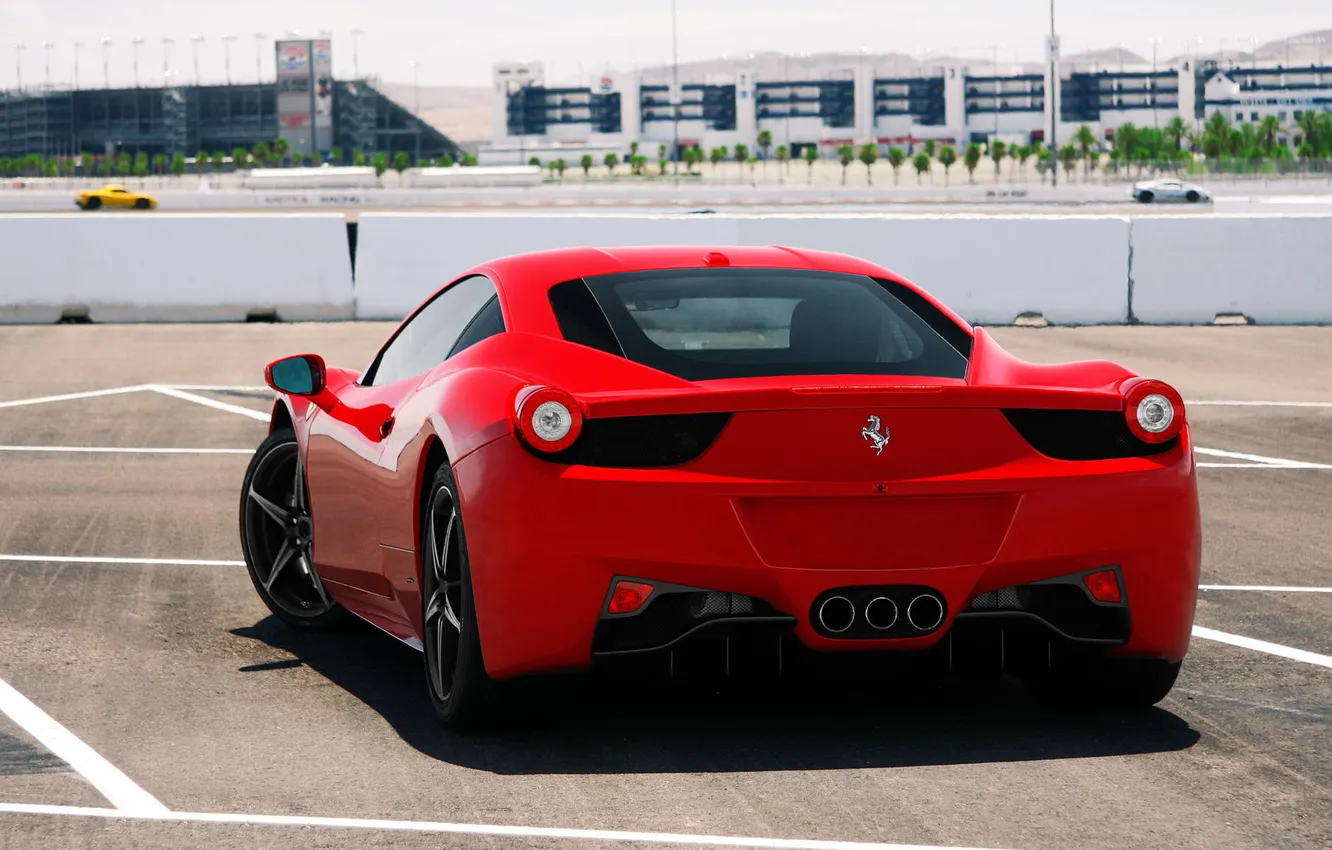 Фото обои Ferrari, red, 458, Las Vegas, Nevada, Italia, Motor Speedway