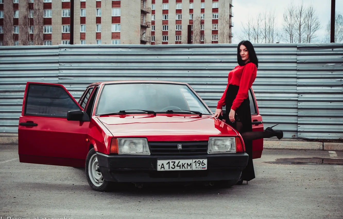 Фото обои машина, Авто, чулки, каблук, Lada, auto, Лада, ВАЗ