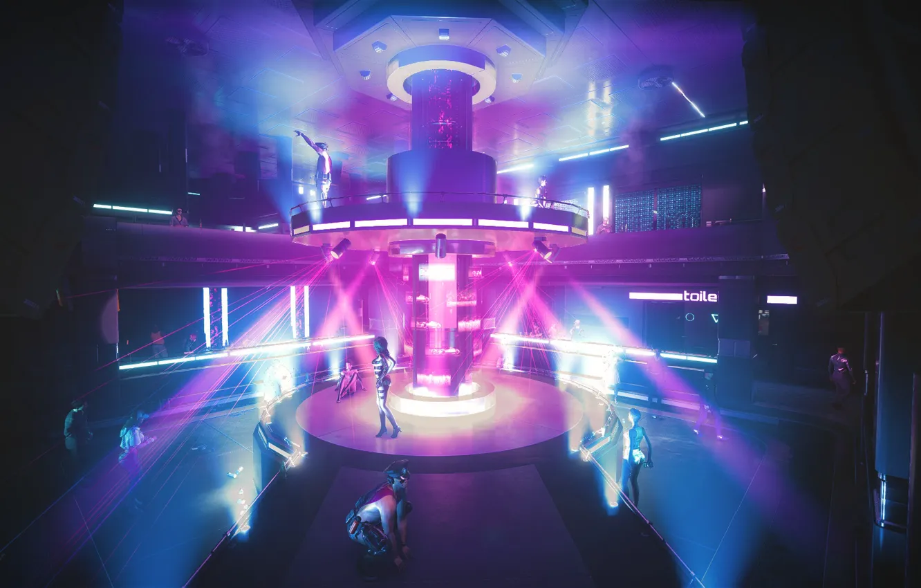Фото обои club, Cyberpunk 2077, strip, CD Project Red, empathy