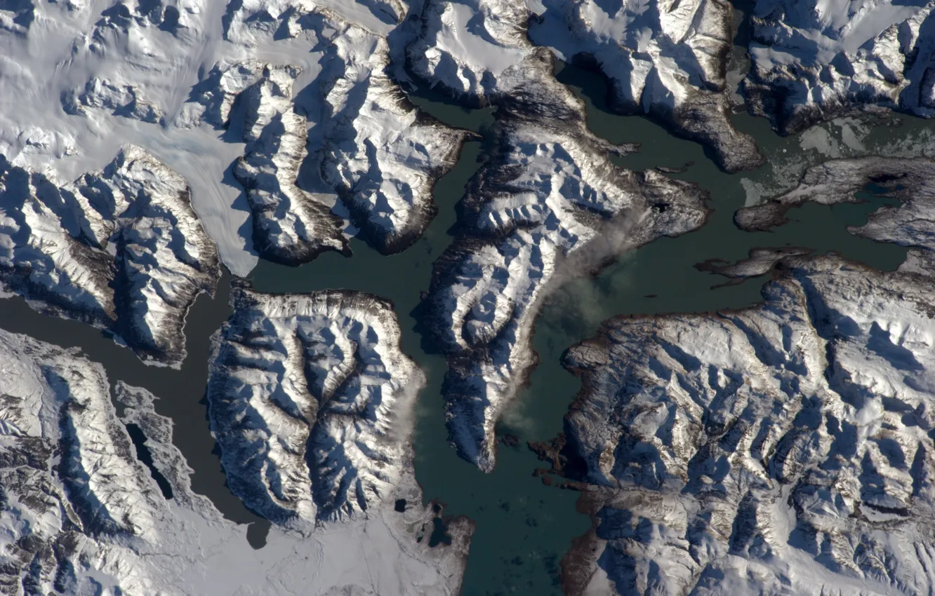 Фото обои Snow, Patagonia, Earth from space