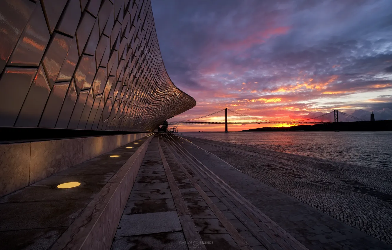Фото обои закат, Portugal, Lisbon
