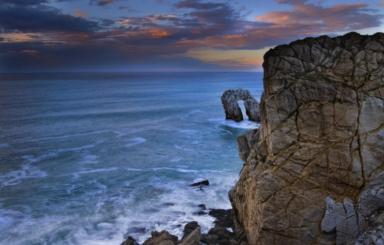 Фото обои скала, океан, скалы, берег, арка