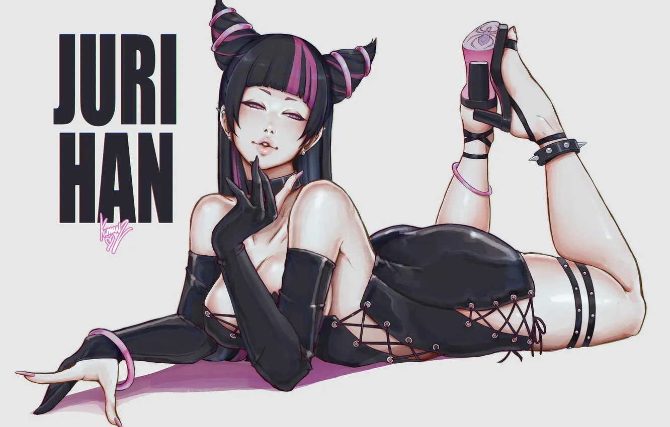 Фото обои Street Fighter, Fan Art, capcom, latex, Juri Han, Chu, Anime & Manga, sfv