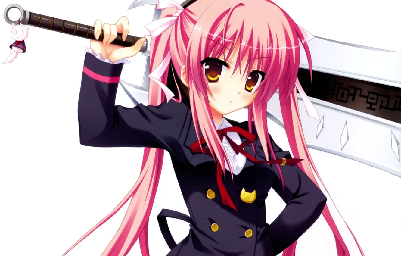 Фото обои girl, sword, weapon, anime, ken, blade, japanese, strong