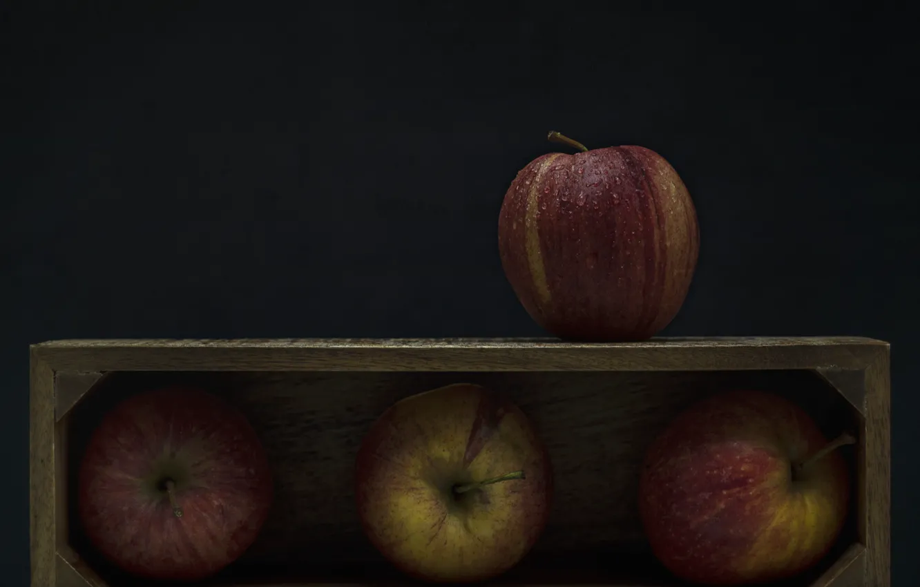 Фото обои яблоки, фрукты, ящик