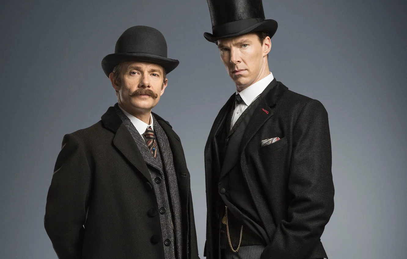 Фото обои фон, Шерлок Холмс, шляпы, костюмы, Sherlock, Sherlock BBC, Sherlock Holmes, Джон Ватсон