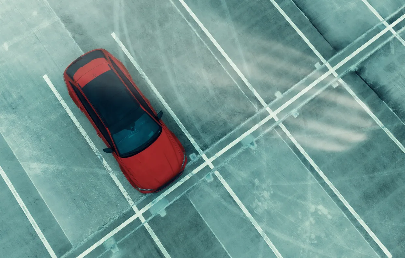 Фото обои Audi, Quattro, Parking, RED, Avant, RS6, from above
