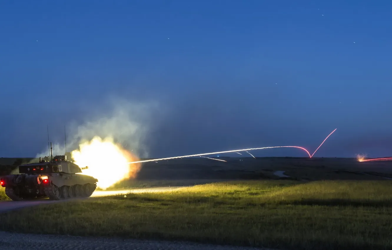 Фото обои оружие, выстрел, Tank, Challenger 2