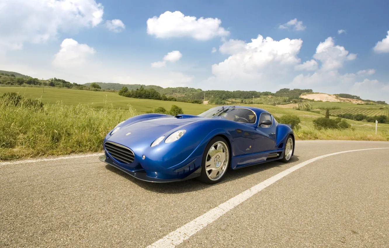 Фото обои Облака, Дорога, Горизонт, Faralli & Mazzati Antas V8 GT