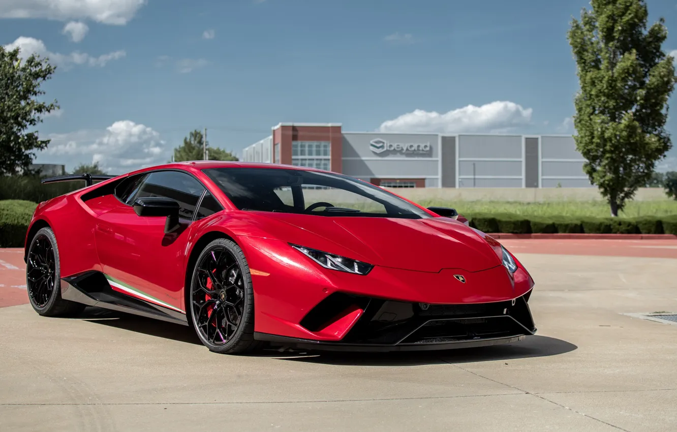 Фото обои Lamborghini, Red, Performante, Huracan