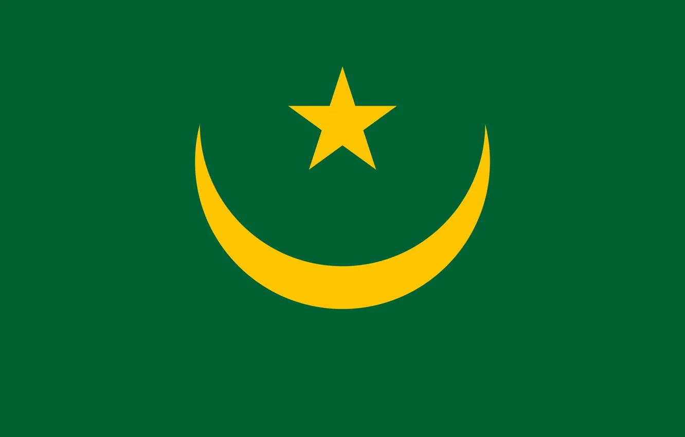 Фото обои green, yellow, flag, Mauritania