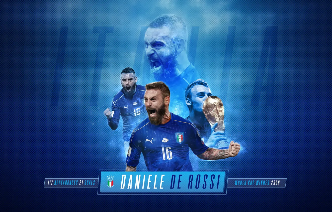 Фото обои wallpaper, sport, Italy, stadium, football, Champion, player, Daniele De Rossi