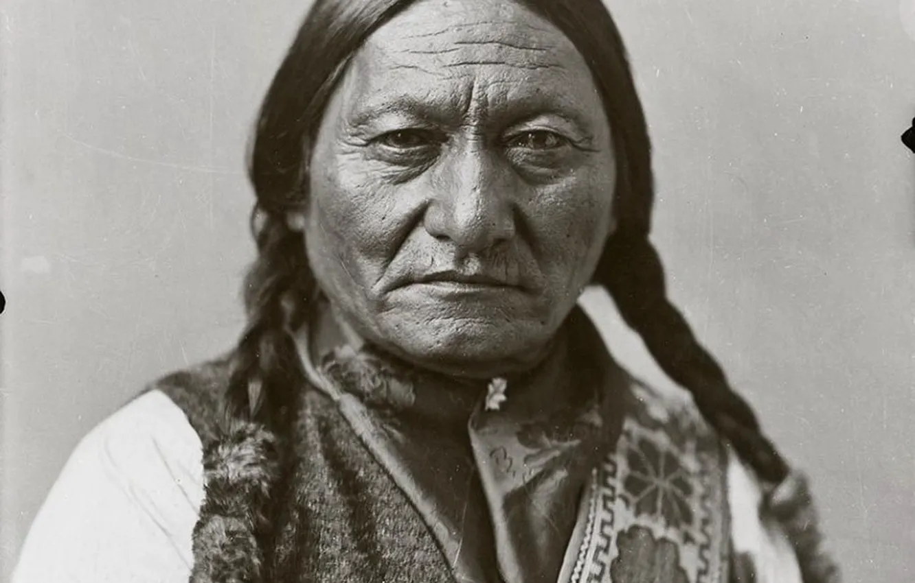 Фото обои warrior, chief, Sitting Bull, native american, first people