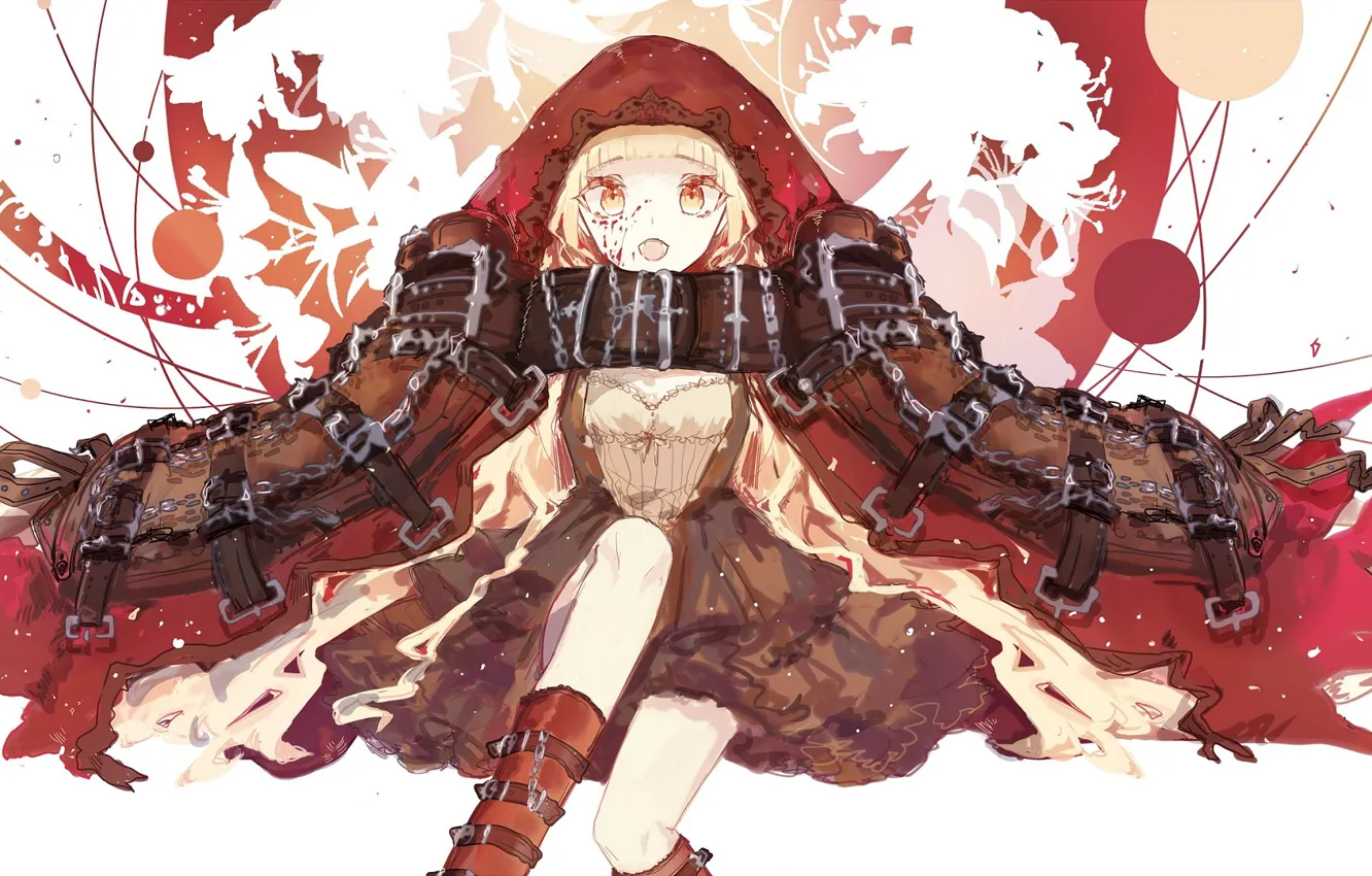 Фото обои игра, арт, девочка, сидит, Sinoalice, Akazukin