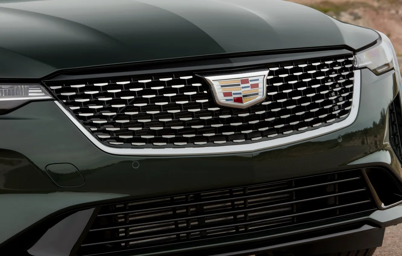 Фото обои Cadillac, решётка, седан, четырёхдверный, 2020, CT4