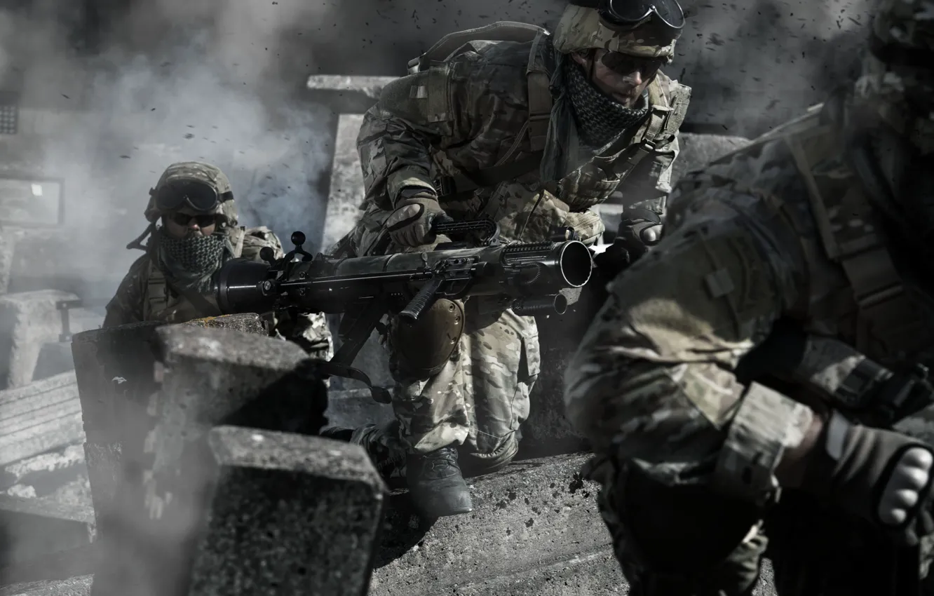 Фото обои Saab, battlefield, gun, pistol, soldiers, weapon, war, man