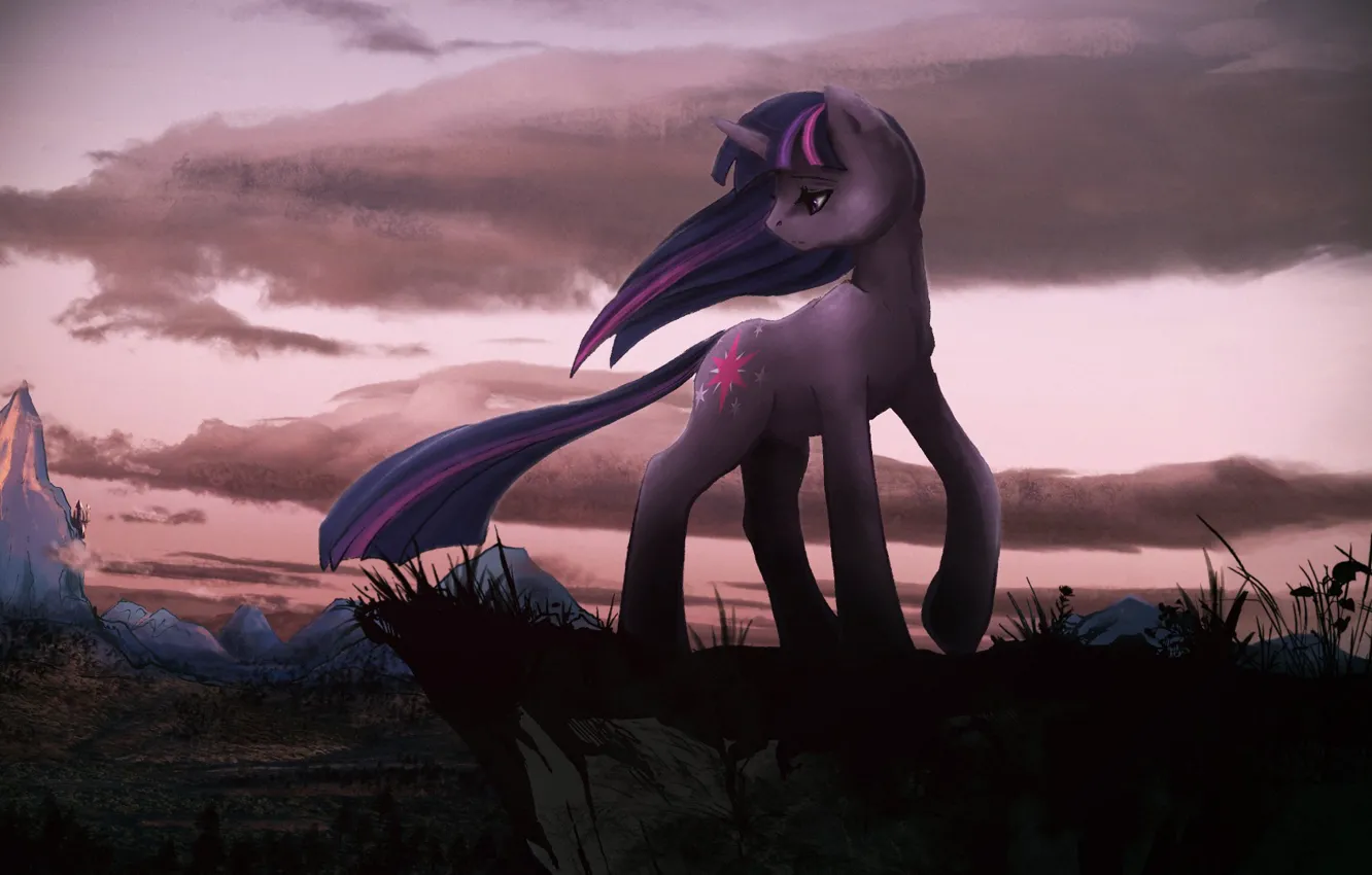 Фото обои арт, Сумеречная Искорка, Твайлайт Спаркл, Twilight Sparkle, My little Pony Friendship Is Magic