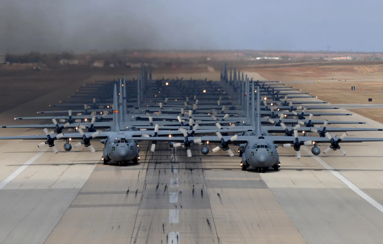 Фото обои самолёты, Hercules, C-130H, военно-транспортные