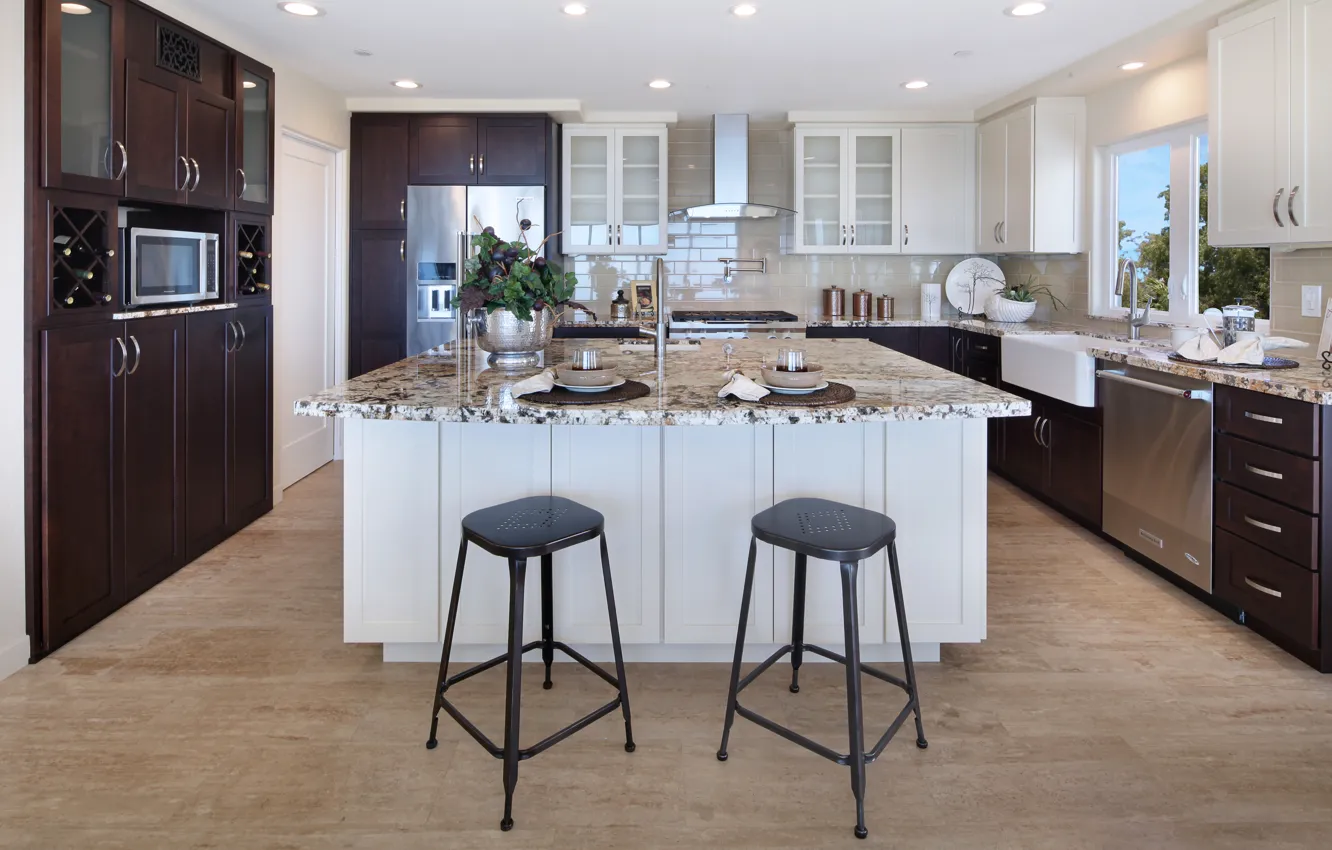 Фото обои дизайн, стиль, мебель, вилла, интерьер, кухня, плита, роскошь