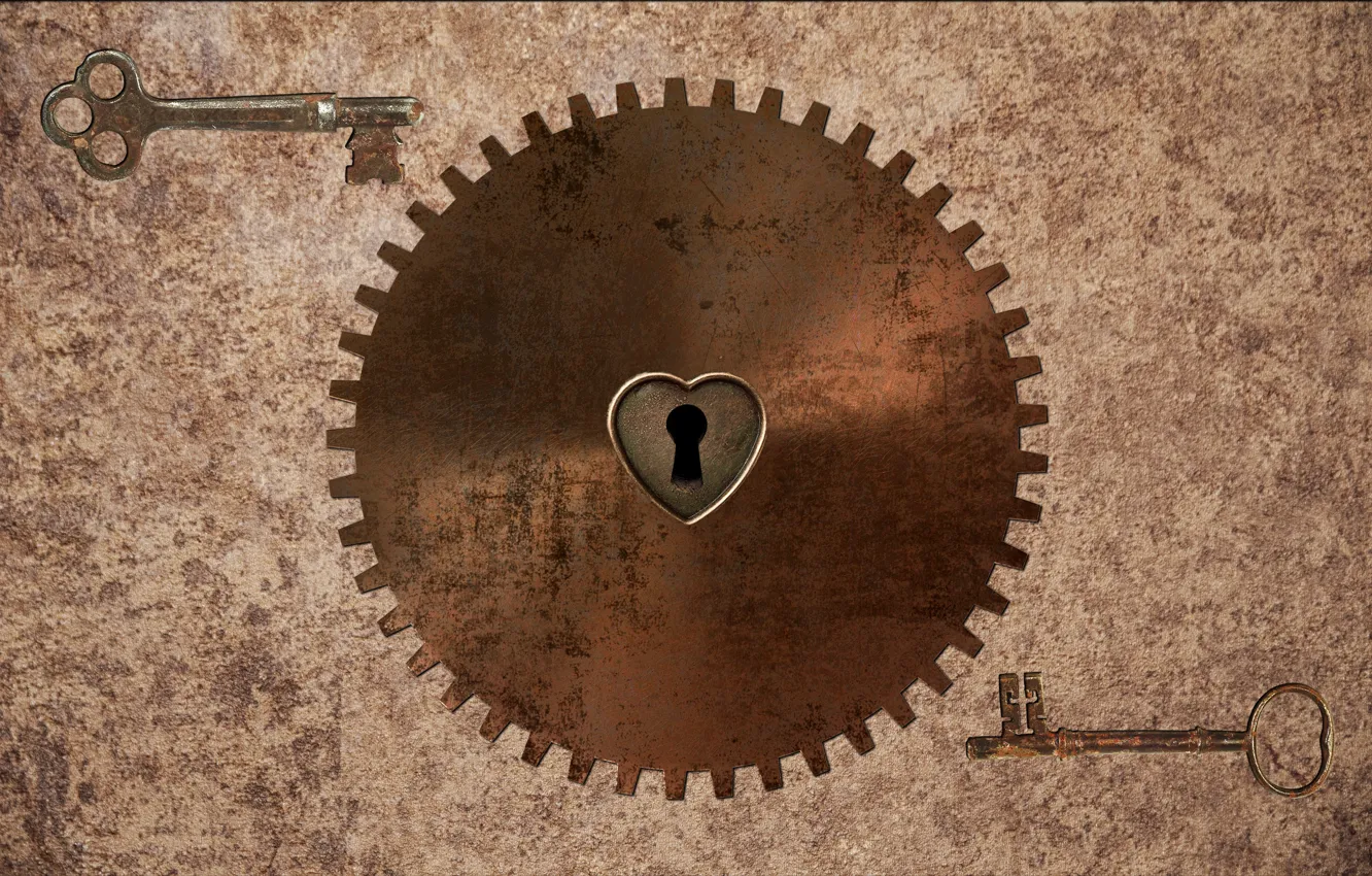 Фото обои ржавчина, шестеренки, стимпанк, ключи, steampunk, by Pyrus-acerba