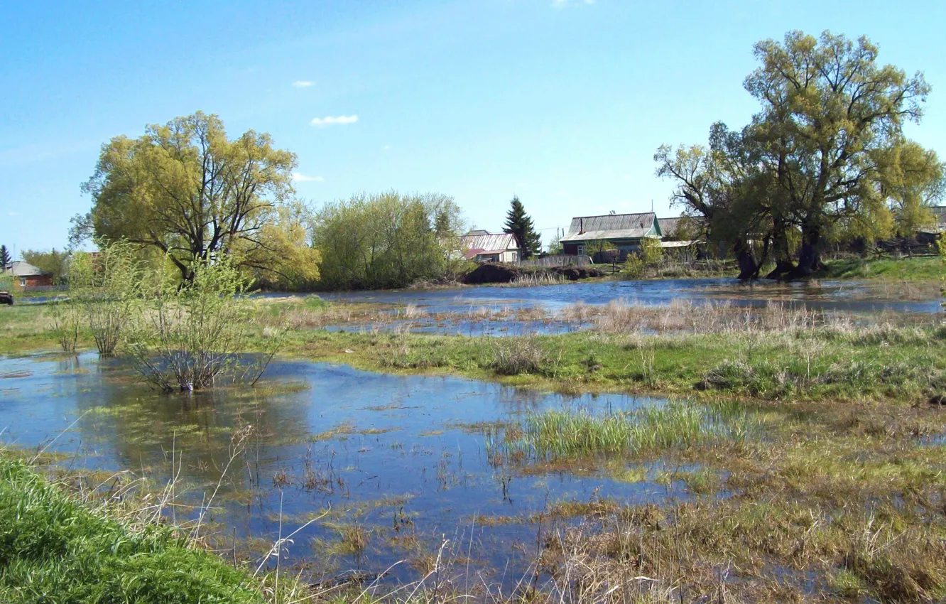 Фото обои вода, весна, Деревня, май