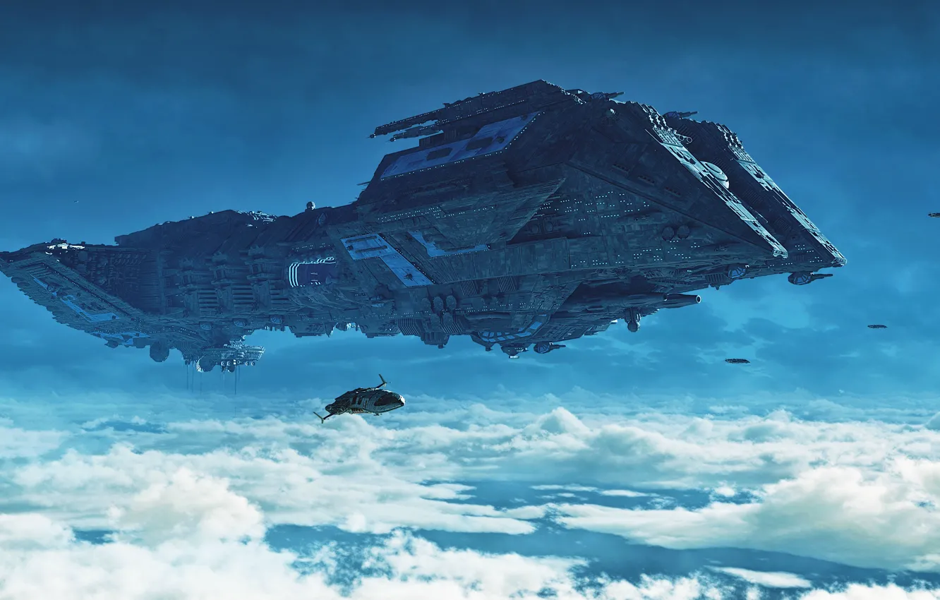 Фото обои небо, облака, транспорт, корабль, Flying High