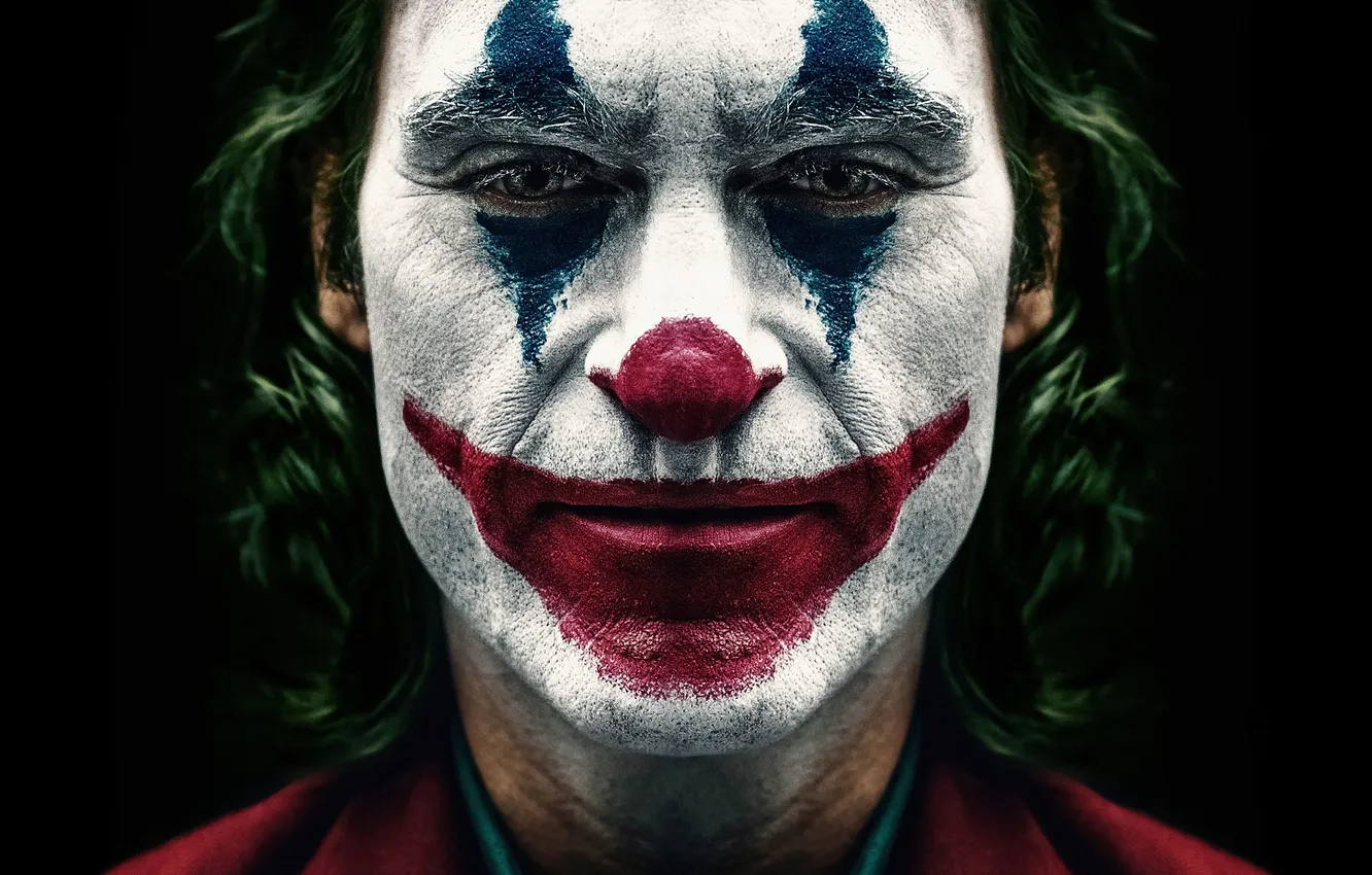 Фото обои портрет, Джокер, Кино, Крупный План, Joker, Movie, Грим, Joaquin Phoenix