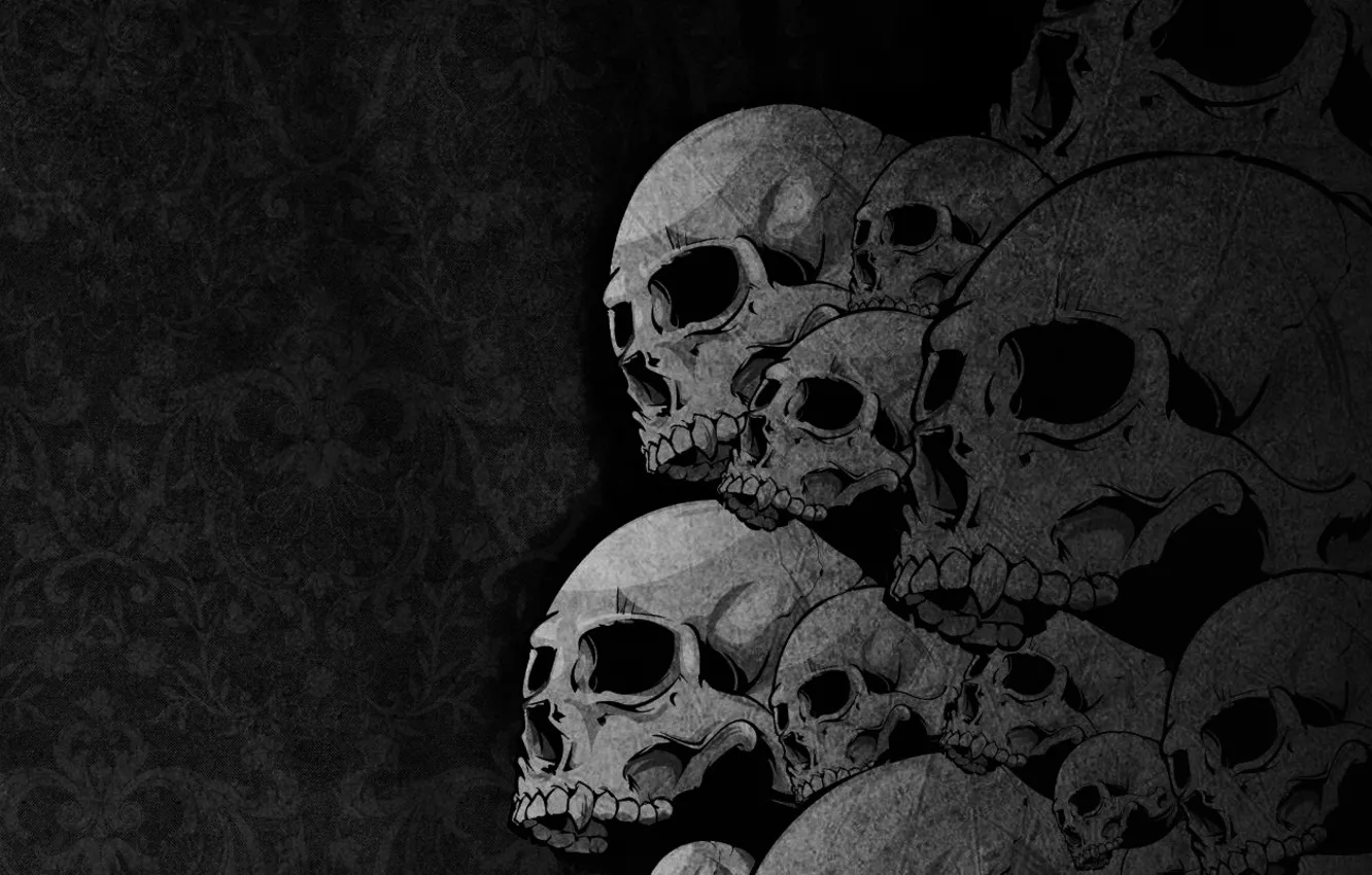 Фото обои skulls, bones, drawing