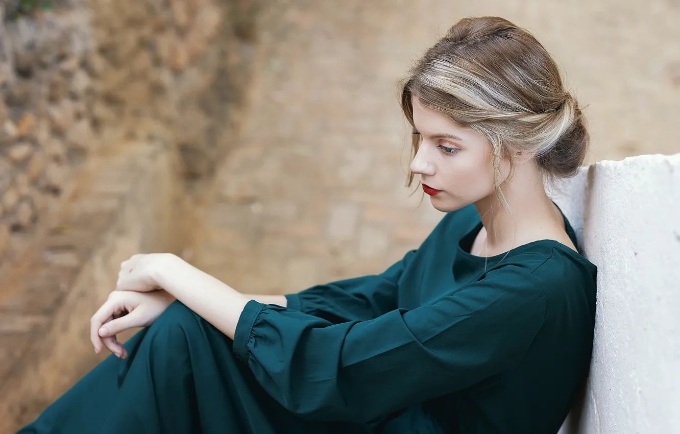 Фото обои девушка, фон, настроение