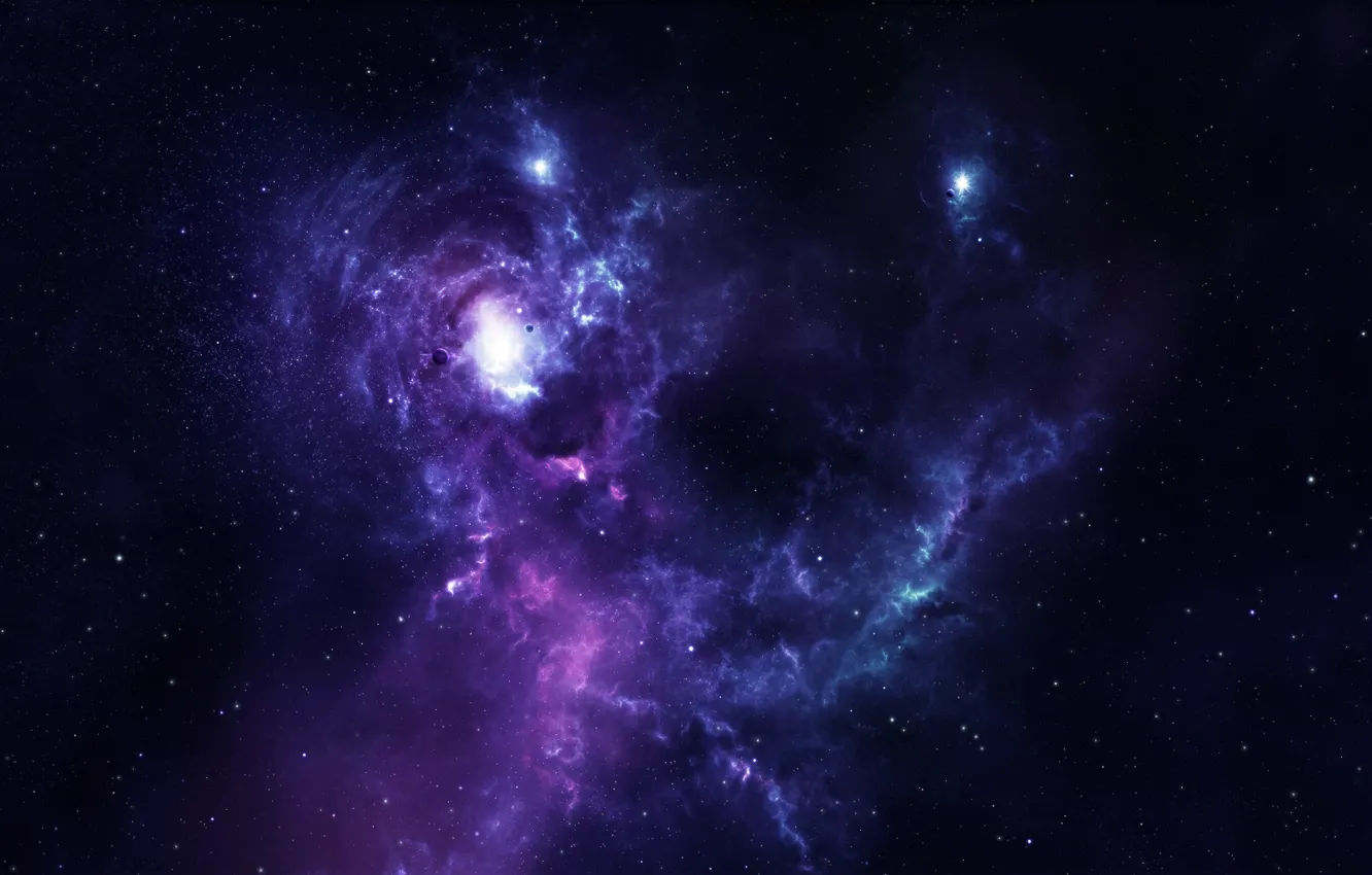 Фото обои звезды, свет, туманность, планеты, evera nebula