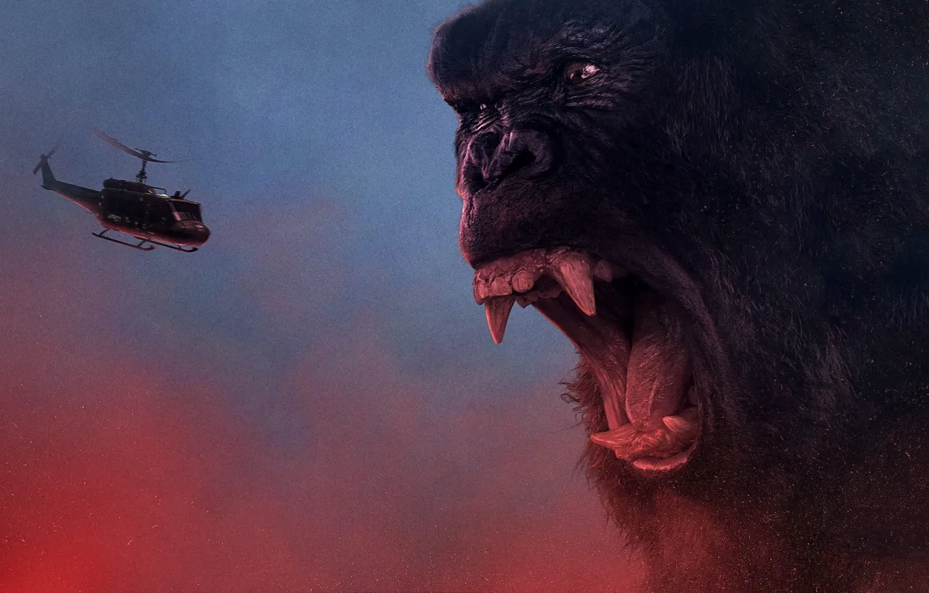 Фото обои King Kong, cinema, movie, gorilla, fang, film, angry, strong