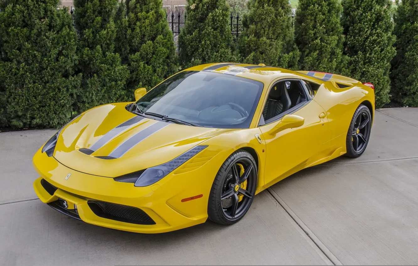 Фото обои Ferrari, 458, Special, yellow